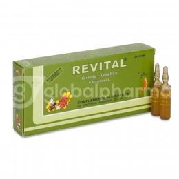 Revital Ginseng + Jalea Real + VitaminaC, 20 Ampollas Bebibles