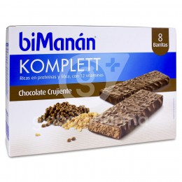 biMan&aacute;n Barrita de Chocolate Crujiente, 8 Barritas