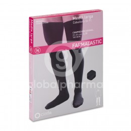 Farmalastic Media Larga Caballero de Compresi&oacute;n Normal Negro Talla Extra Grande, 1 Par