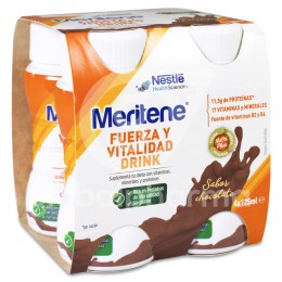 Meritene Drink Chocolate Botellas 125 ml, 4 Unidades