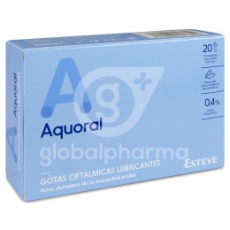 Aquoral Gotas Oftálmicas Lubricantes Estéril Ácido Hialurónico 0,4%, 20 Monodosis