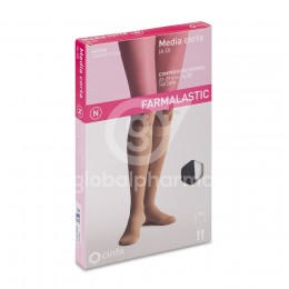 Farmalastic Media Corta Compresión Normal Negra Talla G, 1 Par