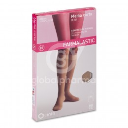 Farmalastic Media Corta Compresión Normal Beige Talla Extra Grande, 1 Par