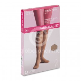 Farmalastic Media Corta Compresión Normal Beige Talla M, 1 Par