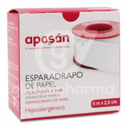 Aposán Esparadrapo Papel 2,5 cm Ancho, 5 m