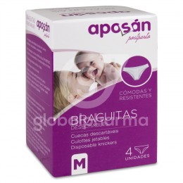 Aposán Braguitas Desechables Talla M, 4 uds