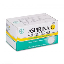 ASPIRINA C 400 mg/240 mg COMPRIMIDOS EFERVESCENTES , 20 comprimidos