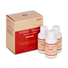 REGAXIDIL 50 mg/ml SOLUCION CUTANEA , 3 frascos de 60 ml