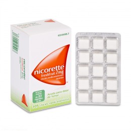NICORETTE FRESHFRUIT 2 mg CHICLES MEDICAMENTOSOS, 105 chicles
