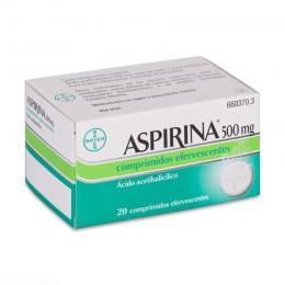 ASPIRINA 500 mg COMPRIMIDOS EFERVESCENTES , 20 comprimidos