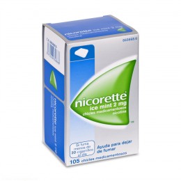 NICORETTE ICE MINT 2 mg CHICLES MEDICAMENTOSOS, 105 chicles