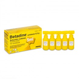 BETADINE UNIDOSIS 0,5 g SOLUCION CUTANEA, 10 envases unidosis de 5 ml
