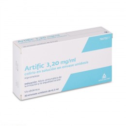 ARTIFIC 3,20 mg/ml COLIRIO EN SOLUCION EN ENVASE UNIDOSIS , 30 envases unidosis de 0,5 ml