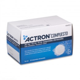 ACTRON COMPUESTO 267 mg / 133 mg / 40 mg COMPRIMIDOS EFERVESCENTES , 20 comprimidos