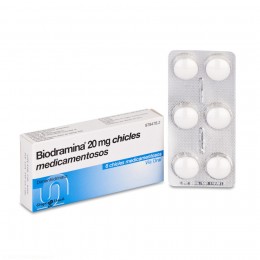 BIODRAMINA 20 mg CHICLES MEDICAMENTOSOS , 6 chicles